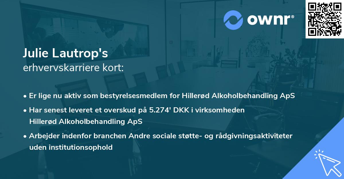 Julie Lautrop's erhvervskarriere kort