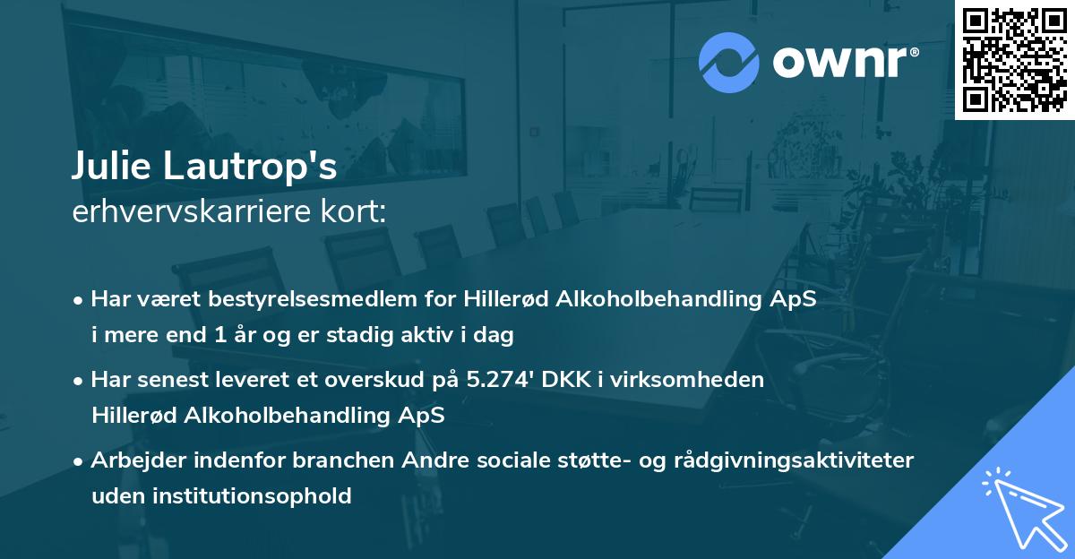 Julie Lautrop's erhvervskarriere kort