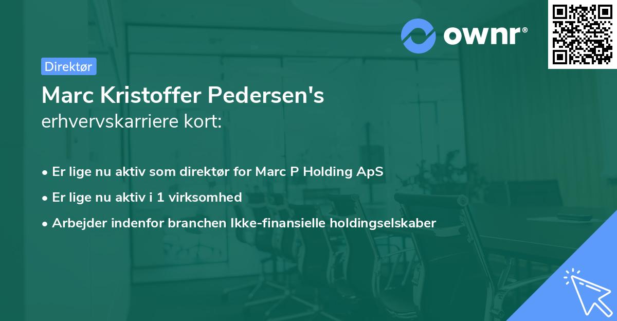 Marc Kristoffer Pedersen's erhvervskarriere kort