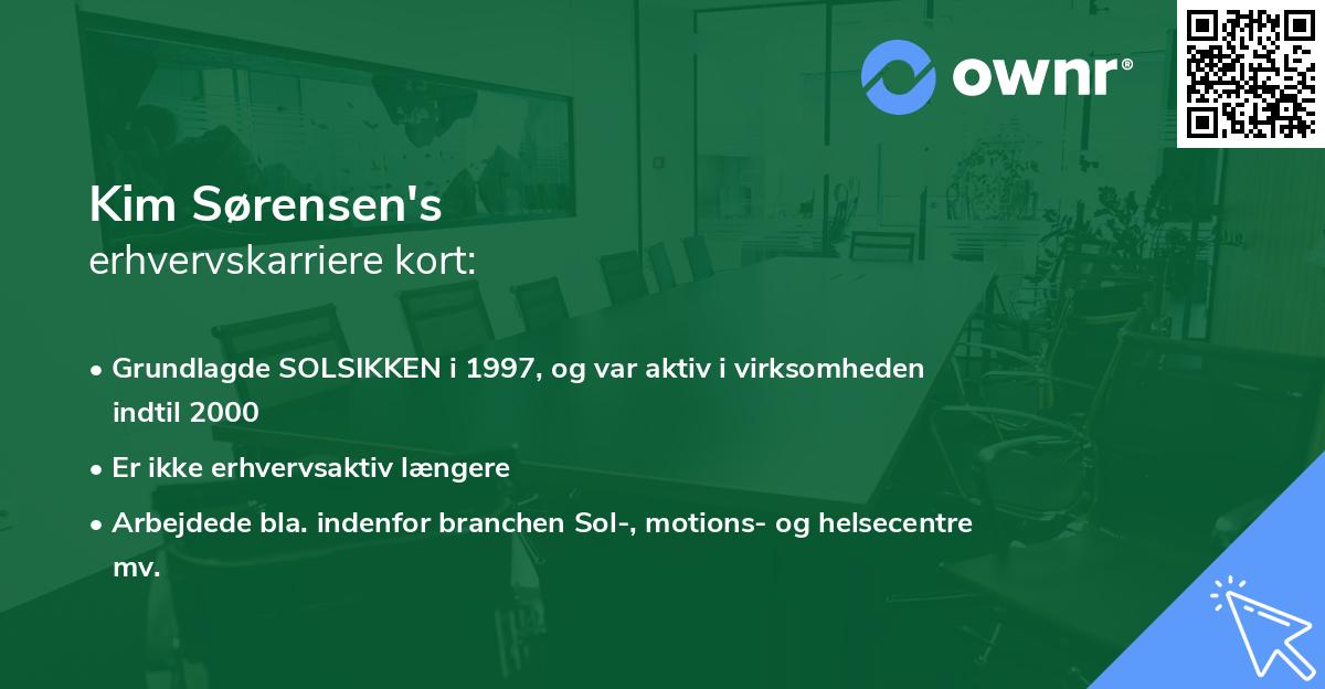 Kim Sørensen's erhvervskarriere kort