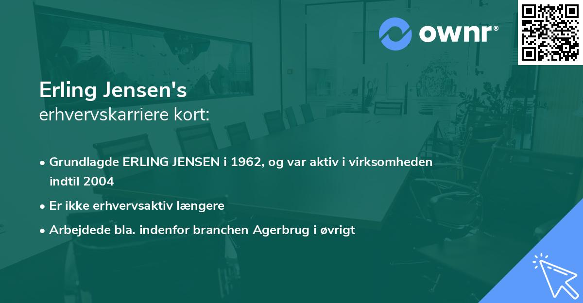 Erling Jensen's erhvervskarriere kort