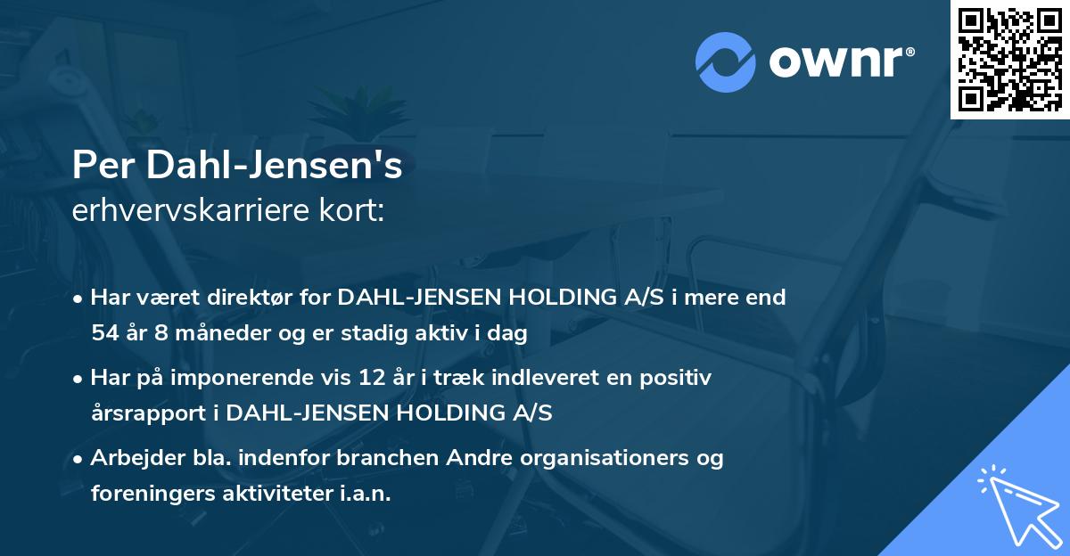Per Dahl-Jensen's erhvervskarriere kort