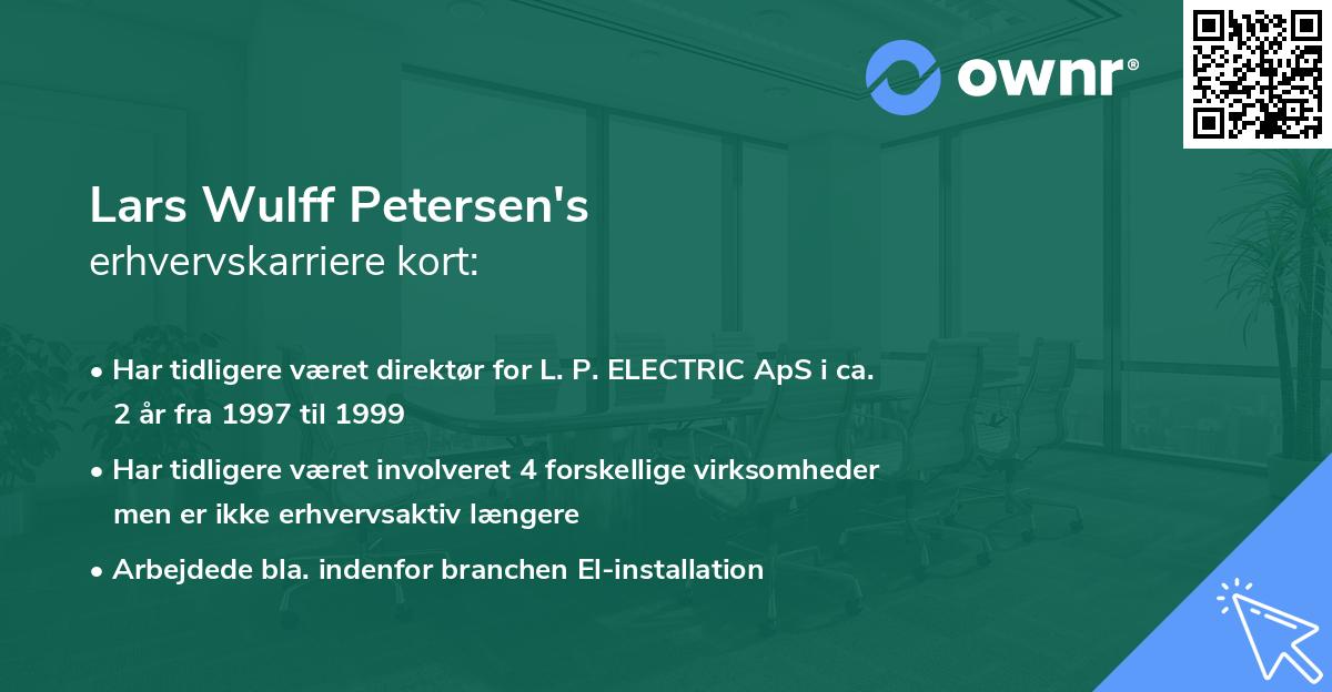 Lars Wulff Petersen's erhvervskarriere kort