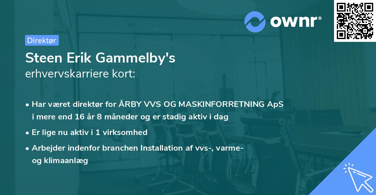 Steen Erik Gammelby's erhvervskarriere kort