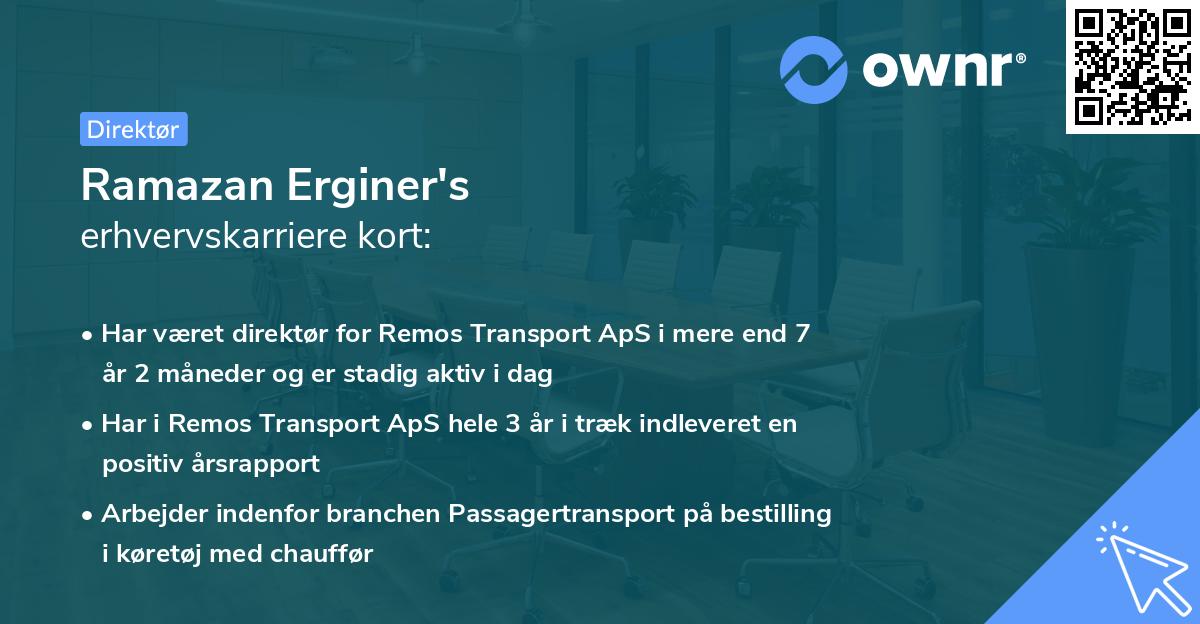 Ramazan Erginer's erhvervskarriere kort