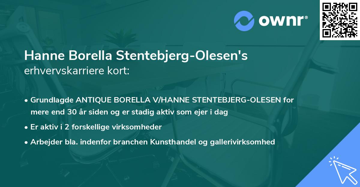 Hanne Borella Stentebjerg-Olesen's erhvervskarriere kort