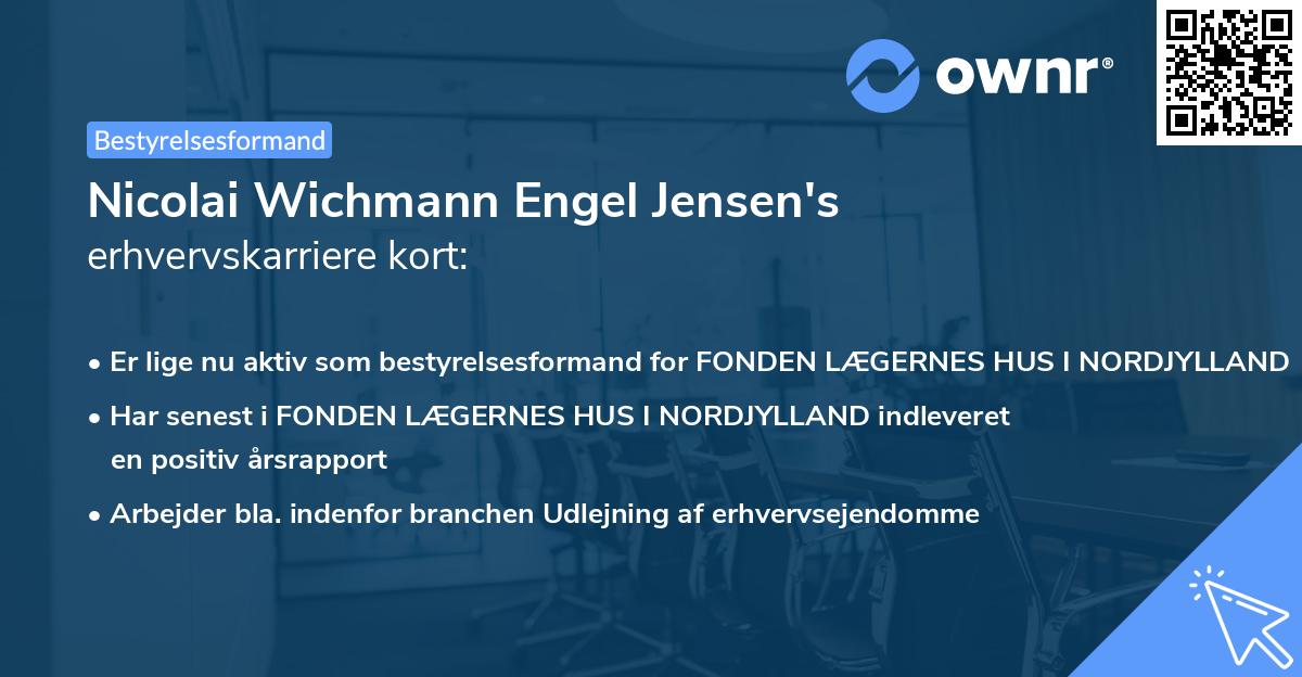 Nicolai Wichmann Engel Jensen's erhvervskarriere kort