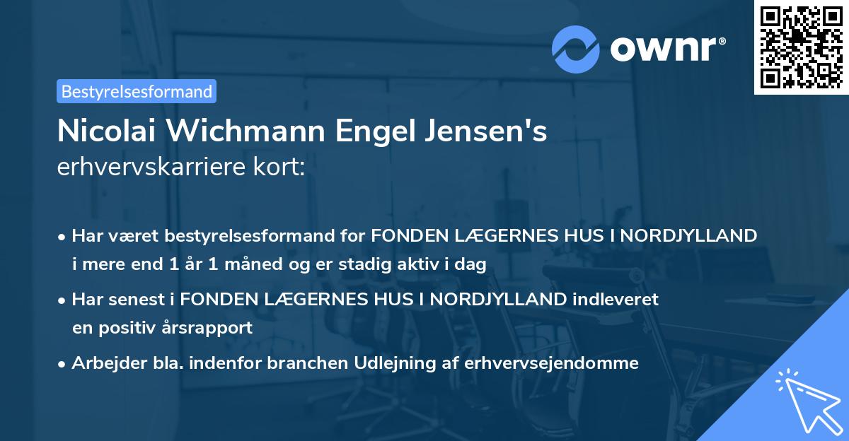 Nicolai Wichmann Engel Jensen's erhvervskarriere kort