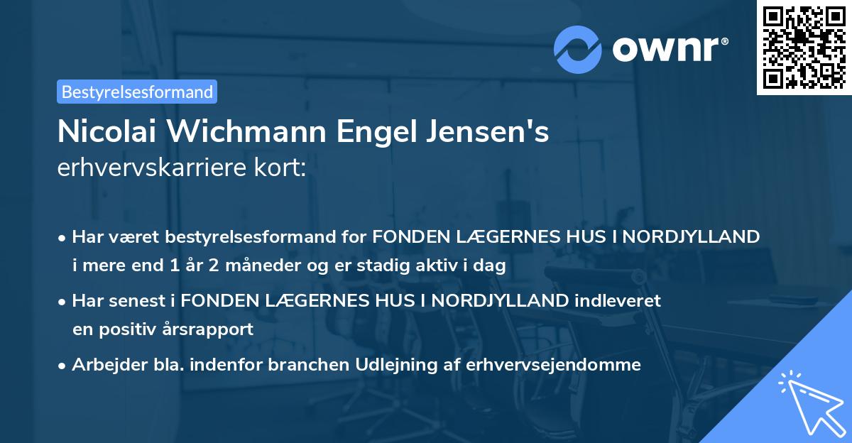 Nicolai Wichmann Engel Jensen's erhvervskarriere kort