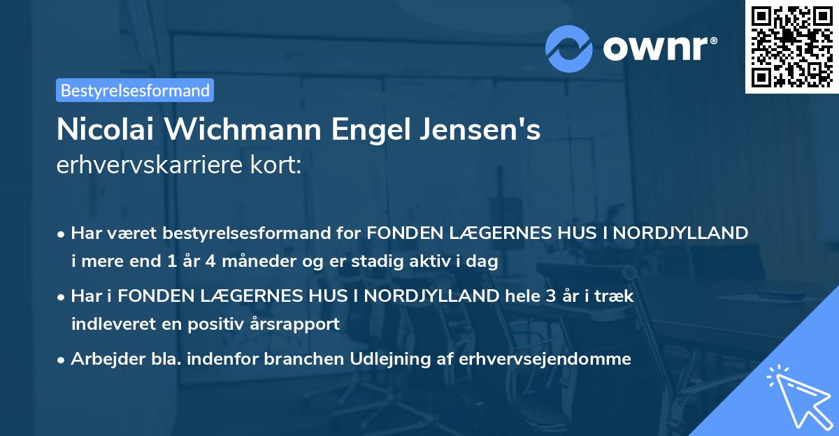 Nicolai Wichmann Engel Jensen's erhvervskarriere kort
