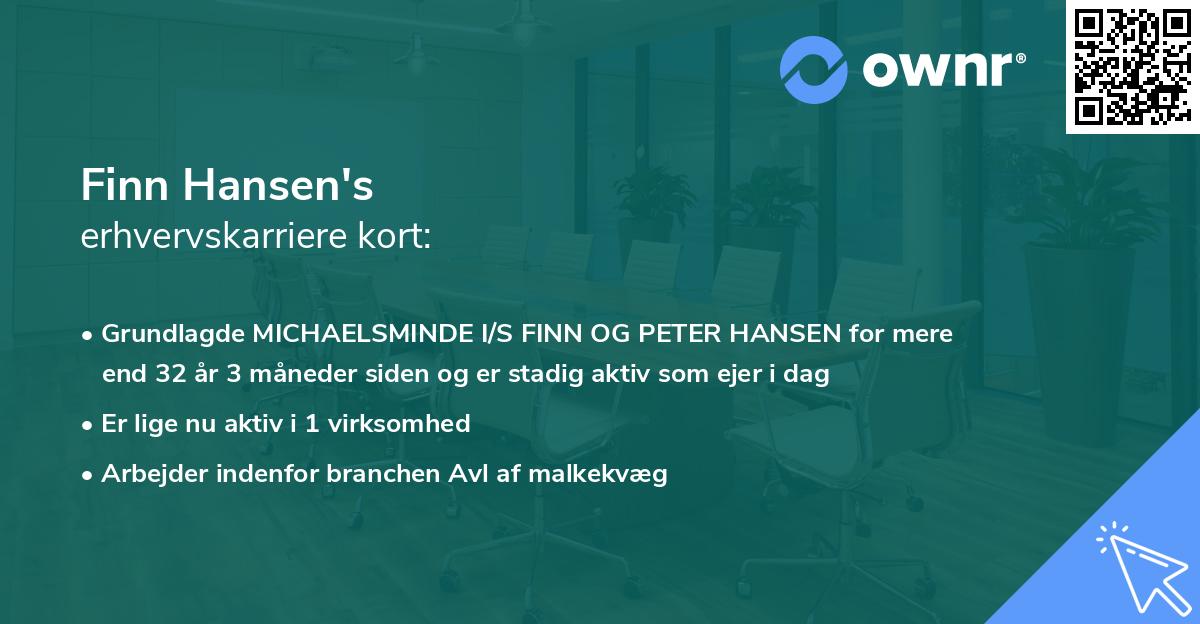 Finn Hansen's erhvervskarriere kort
