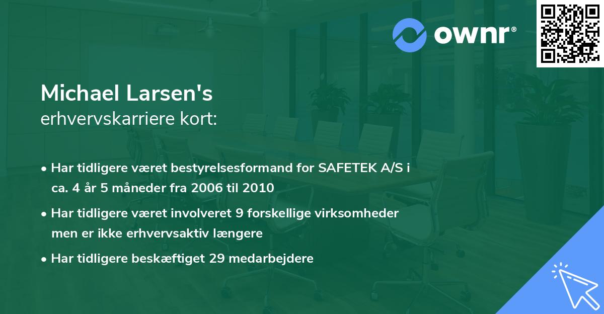 Michael Larsen's erhvervskarriere kort