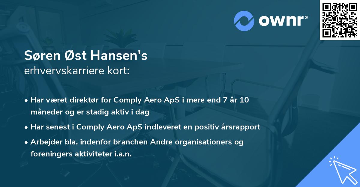 Søren Øst Hansen's erhvervskarriere kort