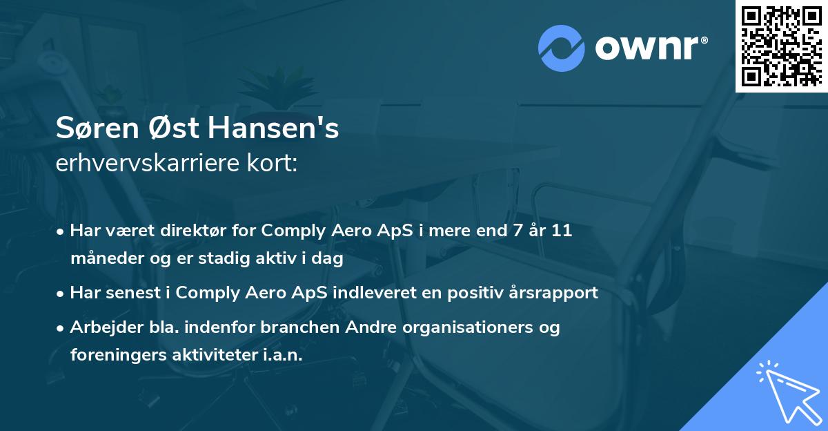 Søren Øst Hansen's erhvervskarriere kort