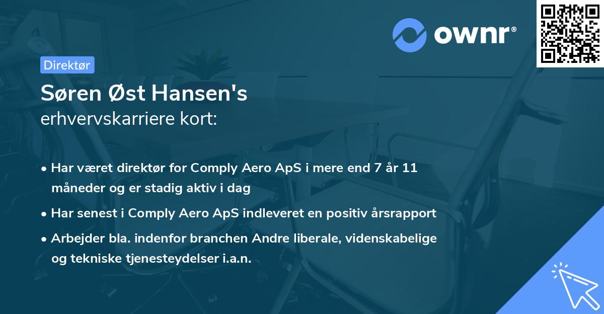 Søren Øst Hansen's erhvervskarriere kort