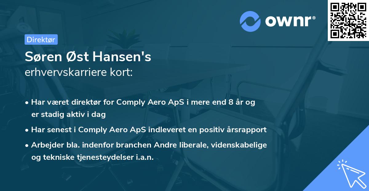 Søren Øst Hansen's erhvervskarriere kort