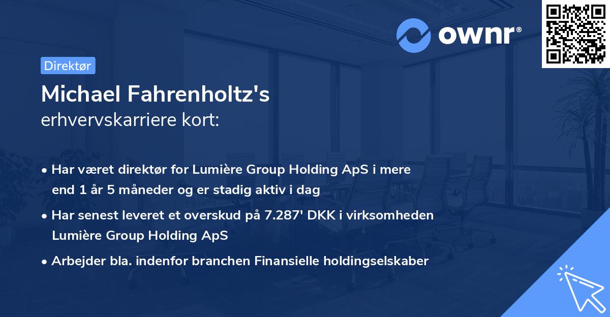 Michael Fahrenholtz's erhvervskarriere kort