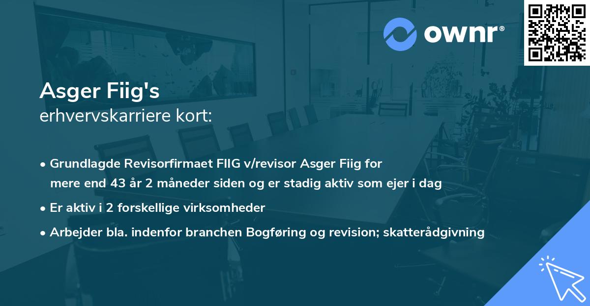 Asger Fiig's erhvervskarriere kort