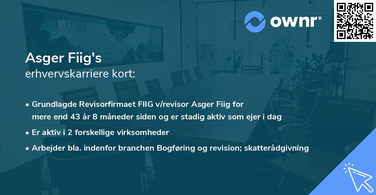 Asger Fiig's erhvervskarriere kort