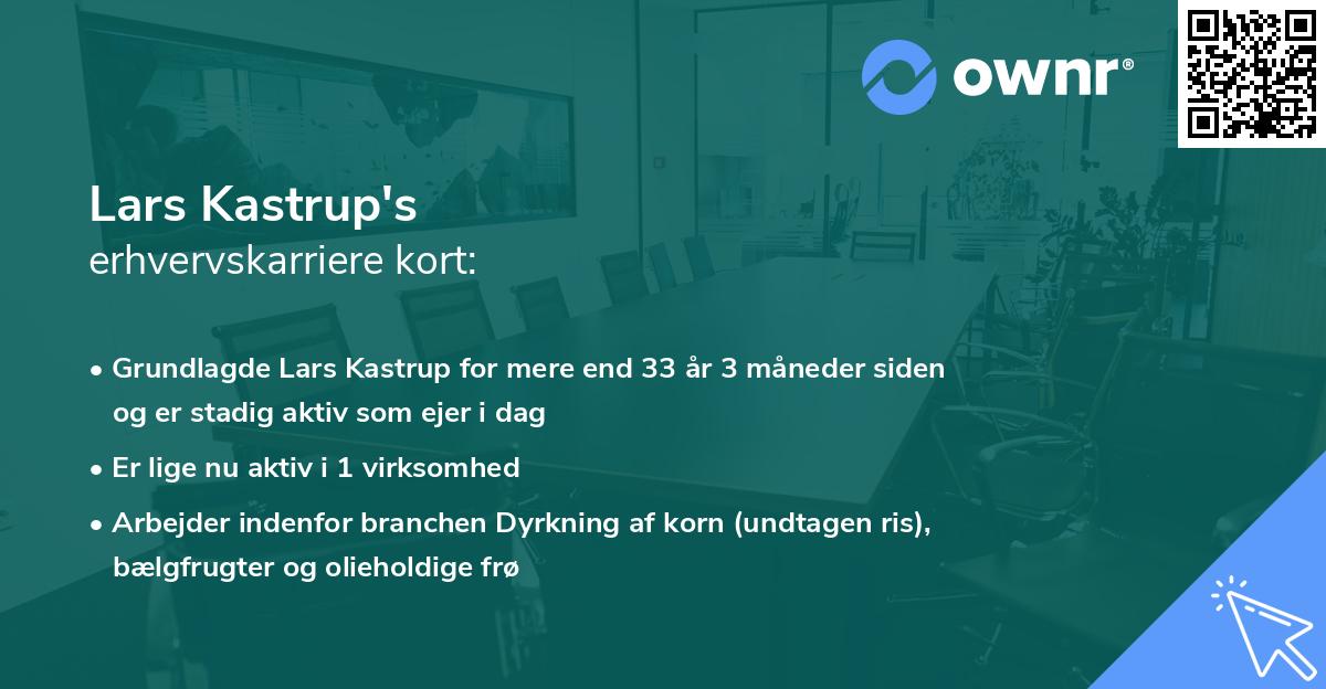 Lars Kastrup's erhvervskarriere kort