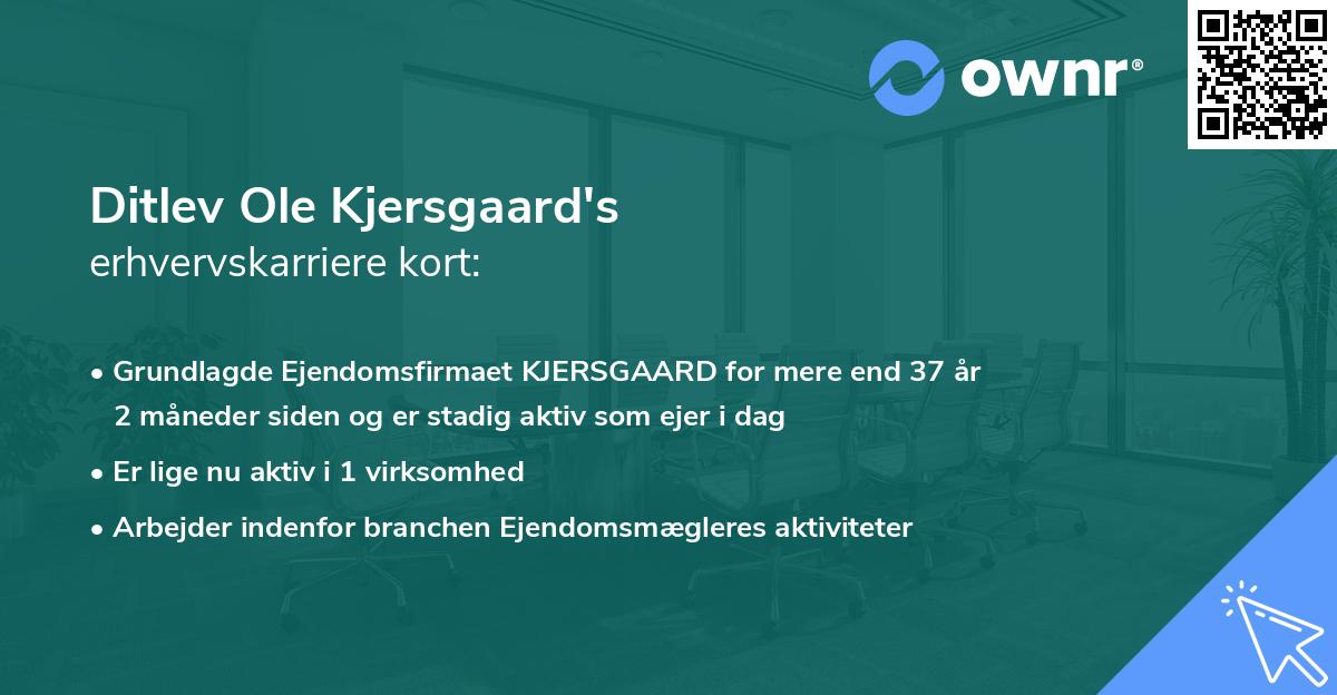 Ditlev Ole Kjersgaard's erhvervskarriere kort