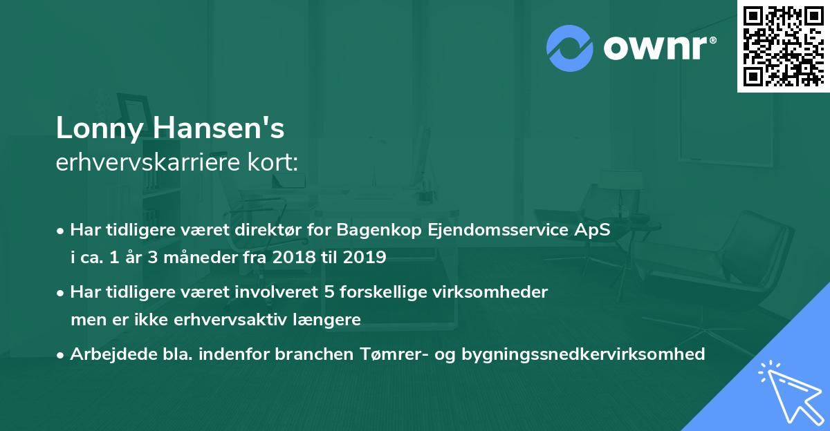 Lonny Hansen's erhvervskarriere kort