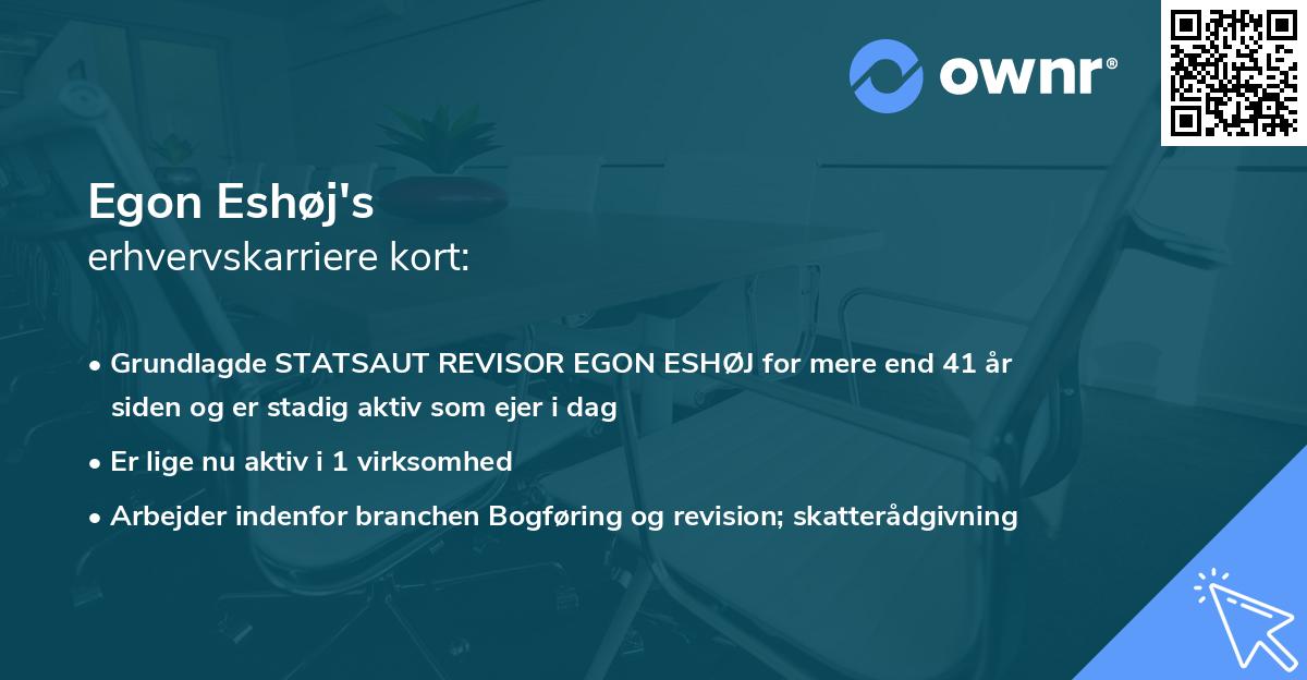 Egon Eshøj's erhvervskarriere kort
