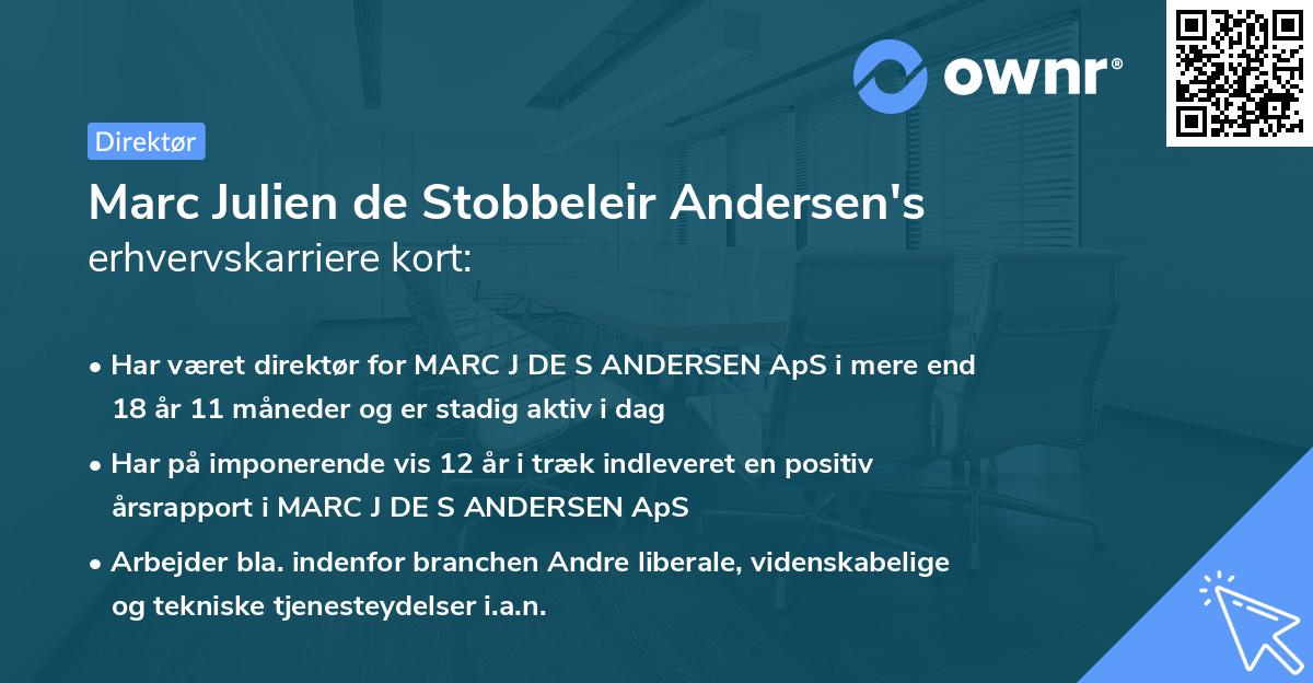 Marc Julien de Stobbeleir Andersen's erhvervskarriere kort