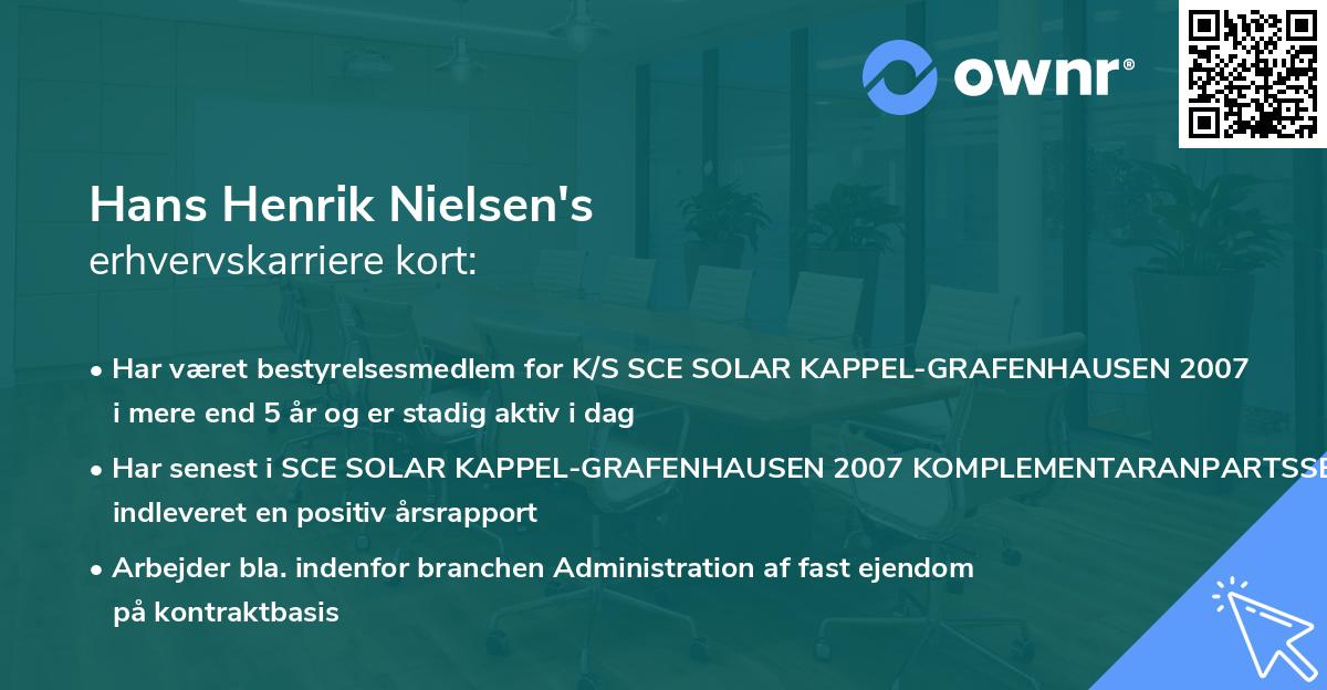 Hans Henrik Nielsen's erhvervskarriere kort