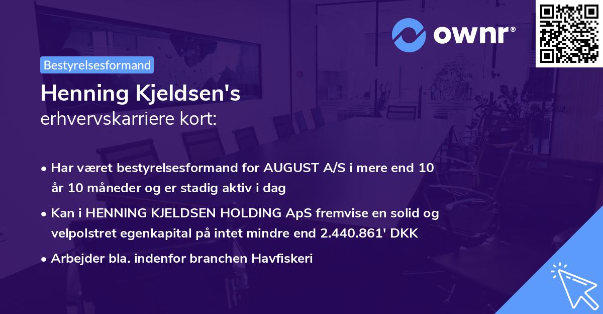 Henning Kjeldsen's erhvervskarriere kort