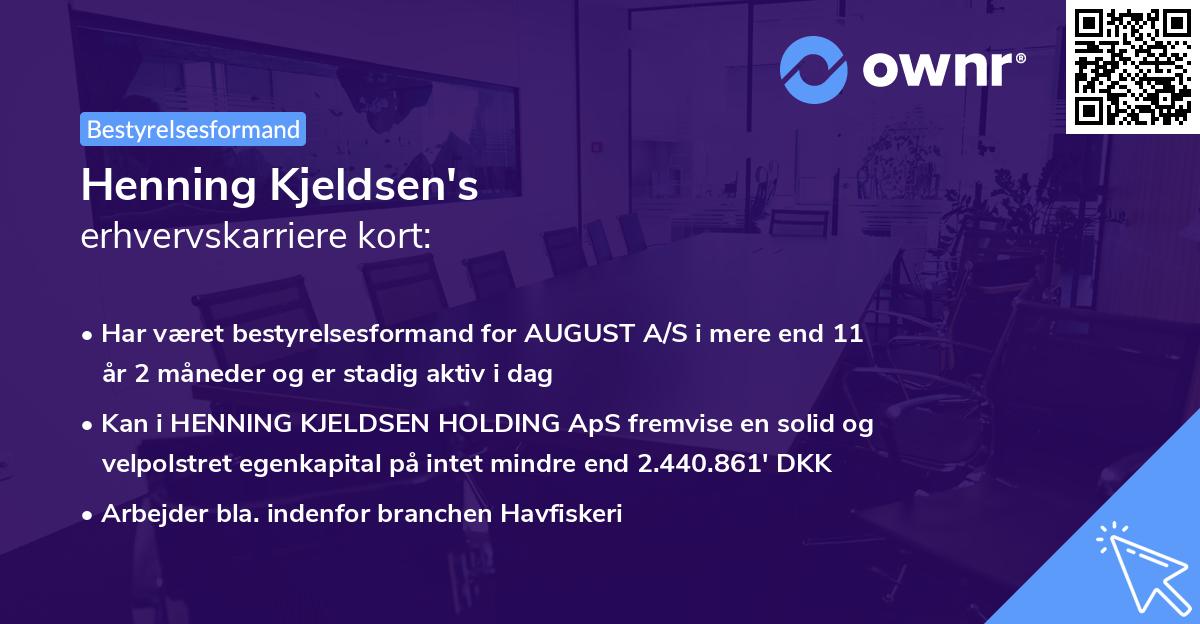 Henning Kjeldsen's erhvervskarriere kort