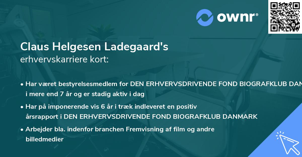 Claus Helgesen Ladegaard's erhvervskarriere kort
