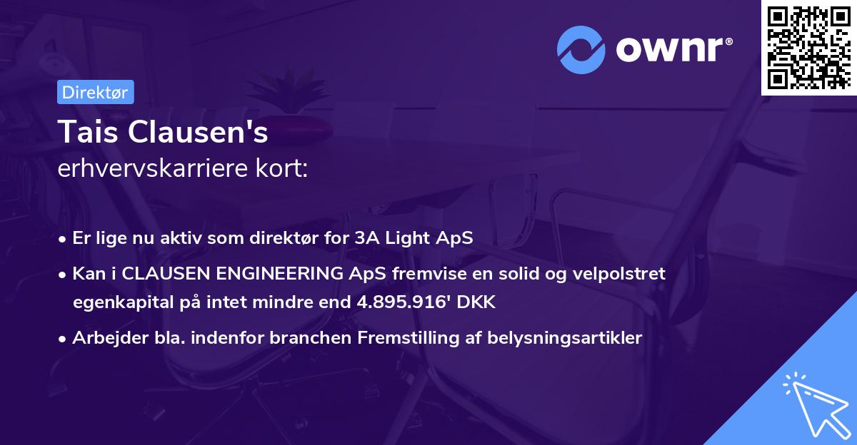 Tais Clausen's erhvervskarriere kort