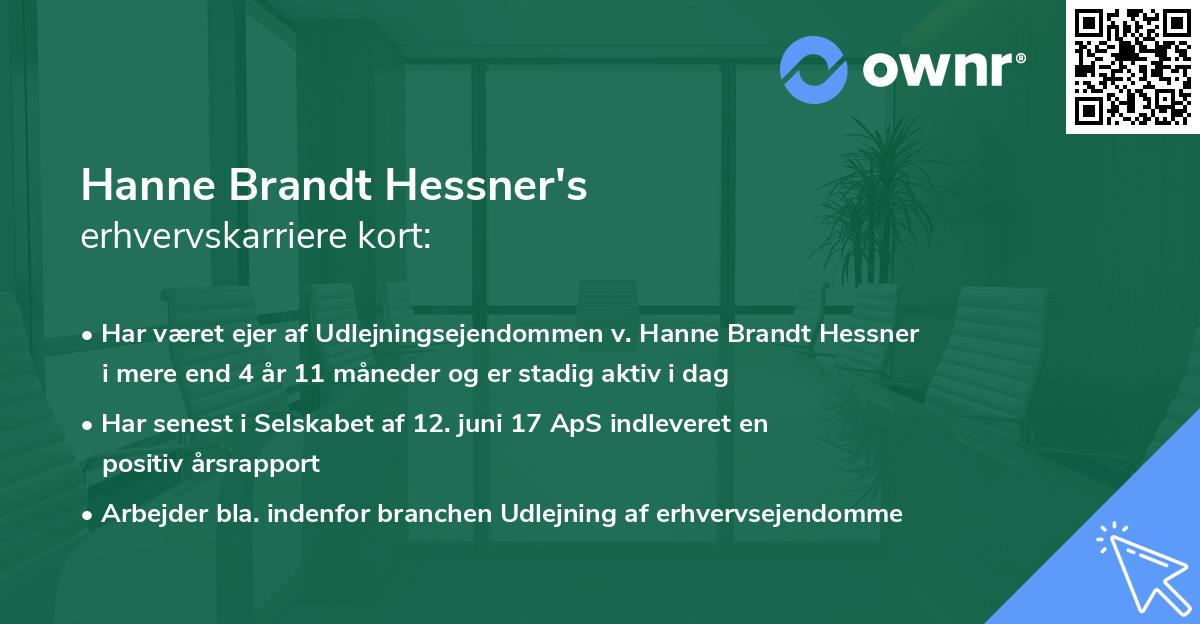 Hanne Brandt Hessner's erhvervskarriere kort