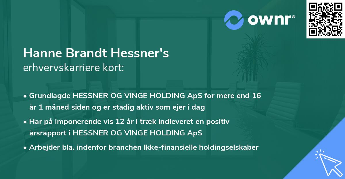 Hanne Brandt Hessner's erhvervskarriere kort