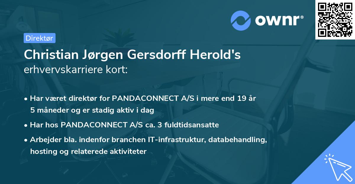 Christian Jørgen Gersdorff Herold's erhvervskarriere kort