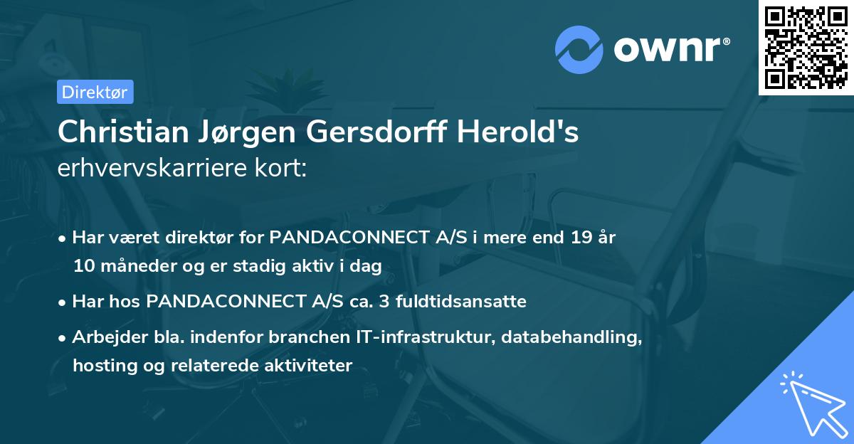 Christian Jørgen Gersdorff Herold's erhvervskarriere kort