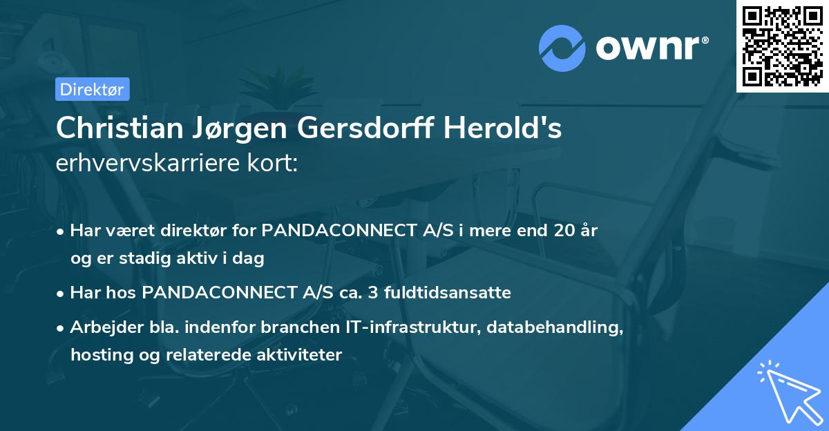 Christian Jørgen Gersdorff Herold's erhvervskarriere kort