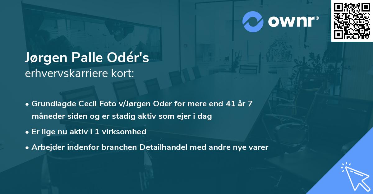 Jørgen Palle Odér's erhvervskarriere kort