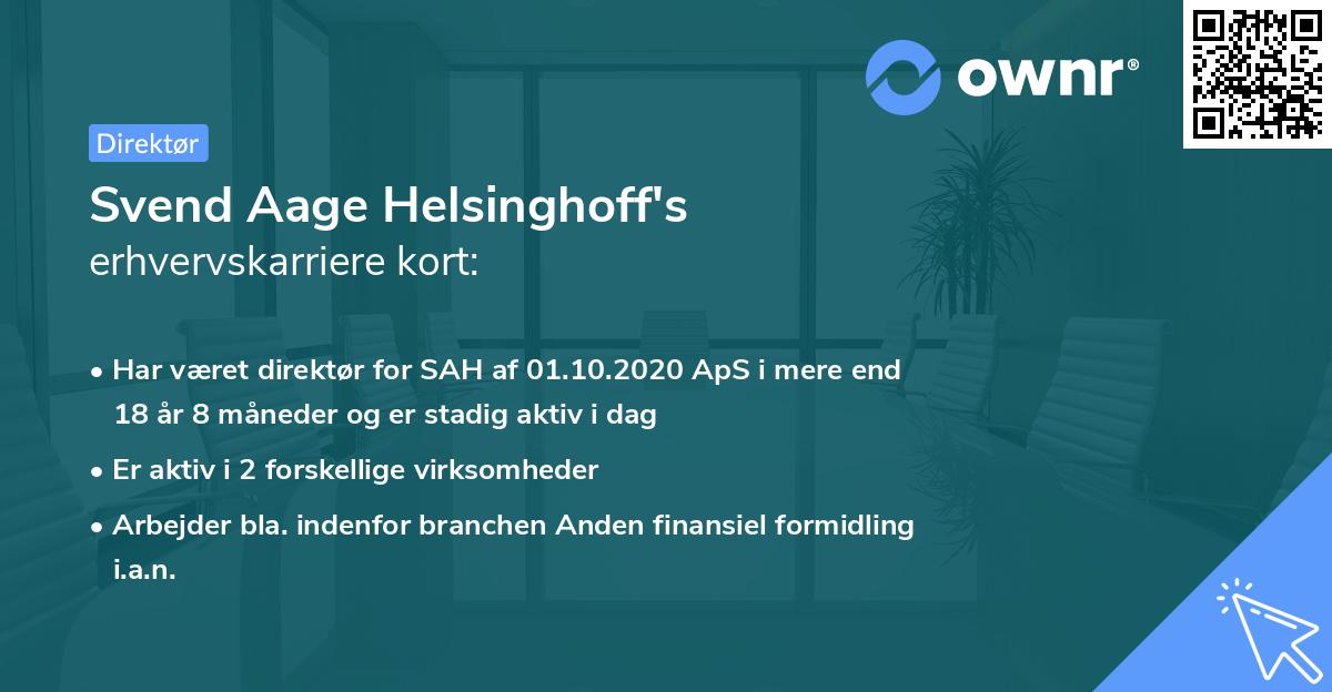 Svend Aage Helsinghoff's erhvervskarriere kort
