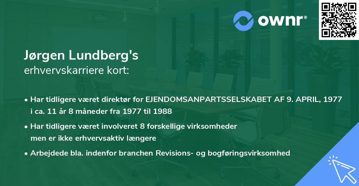 Jørgen Lundberg's erhvervskarriere kort