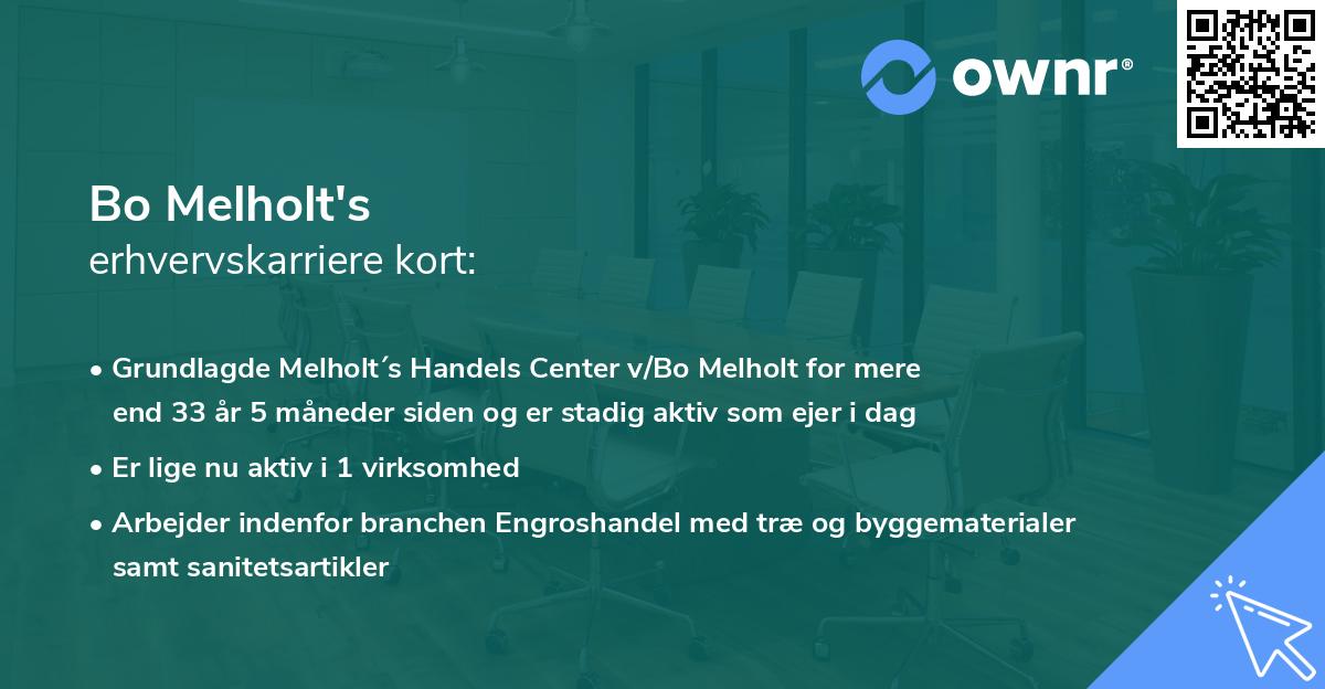 Bo Melholt's erhvervskarriere kort