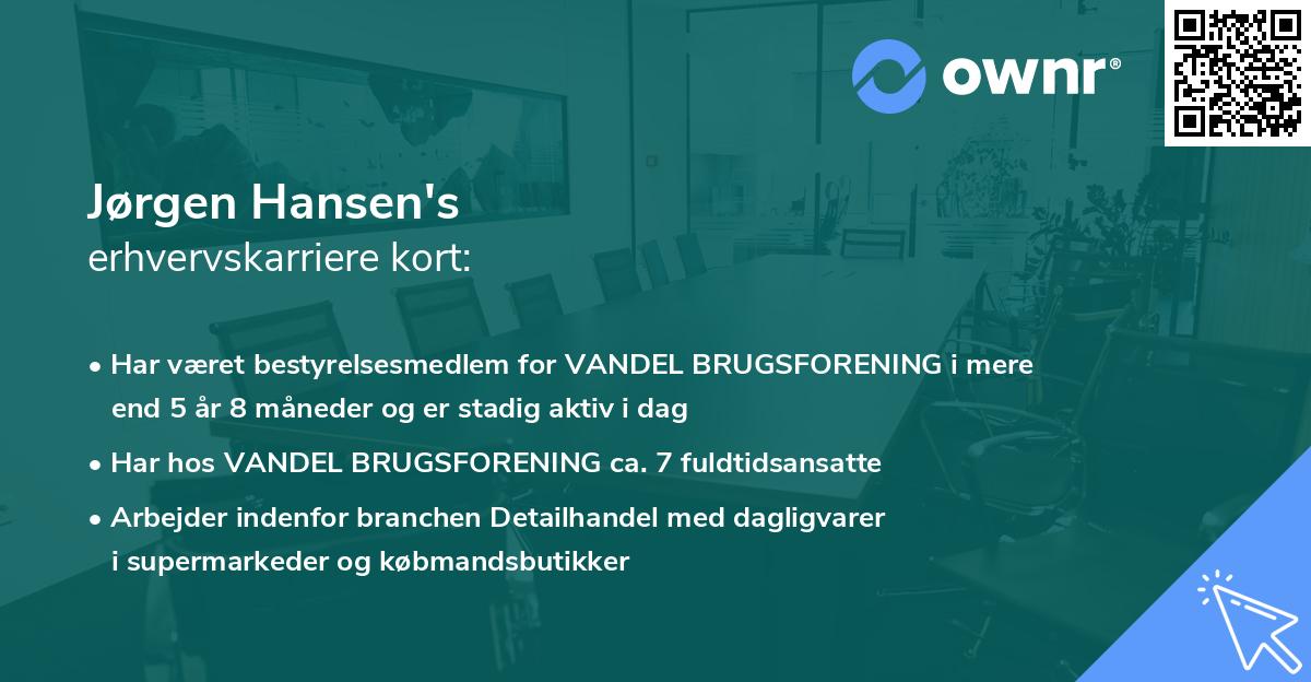 Jørgen Hansen's erhvervskarriere kort