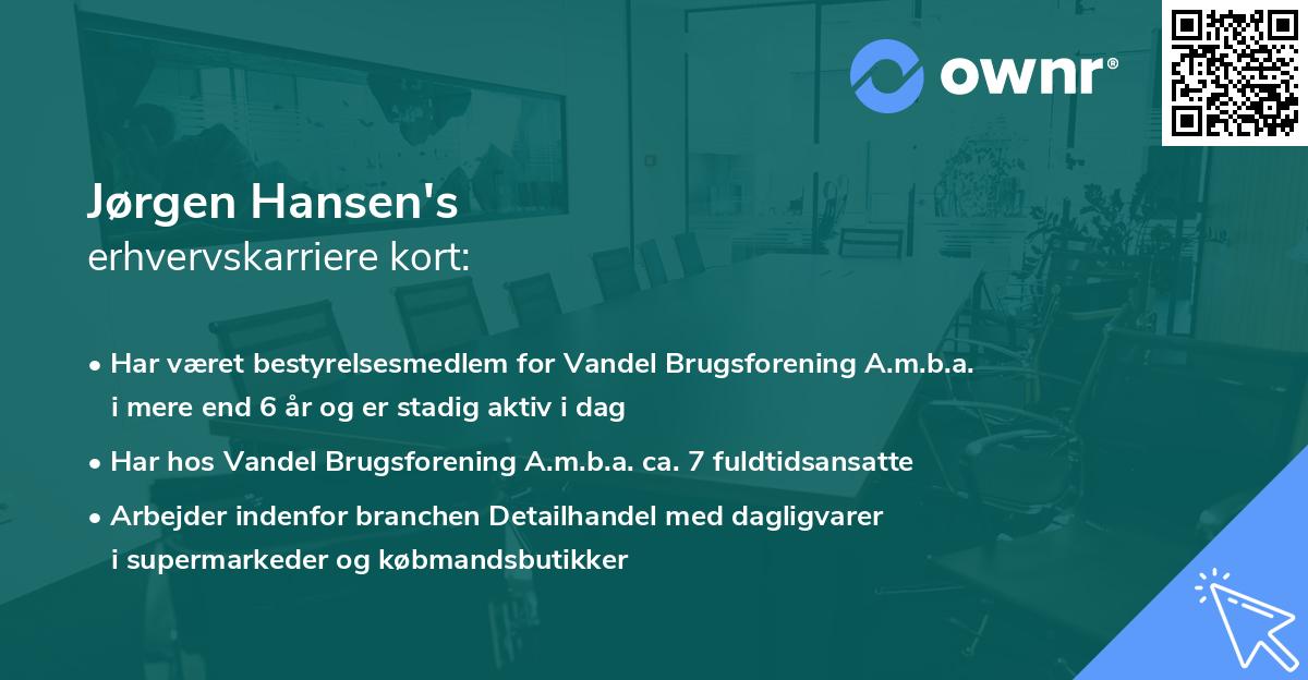 Jørgen Hansen's erhvervskarriere kort