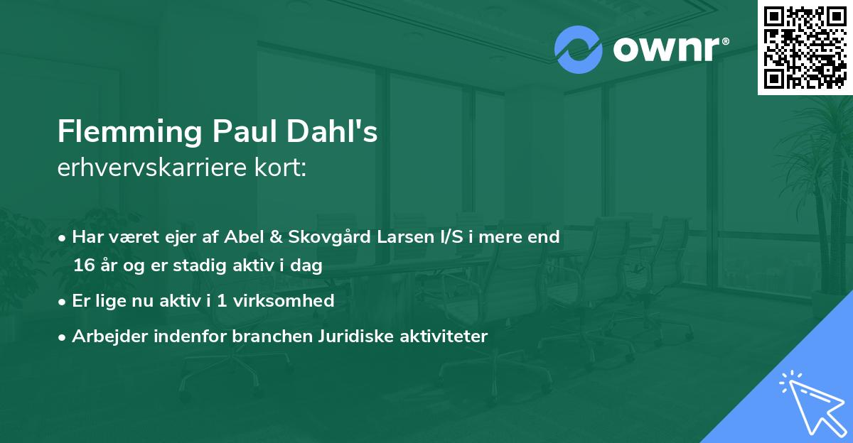 Flemming Paul Dahl's erhvervskarriere kort