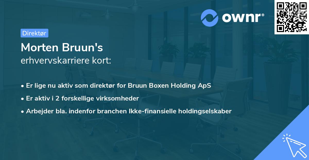 Morten Bruun's erhvervskarriere kort