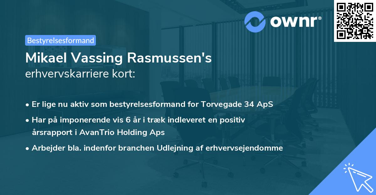 Mikael Vassing Rasmussen's erhvervskarriere kort