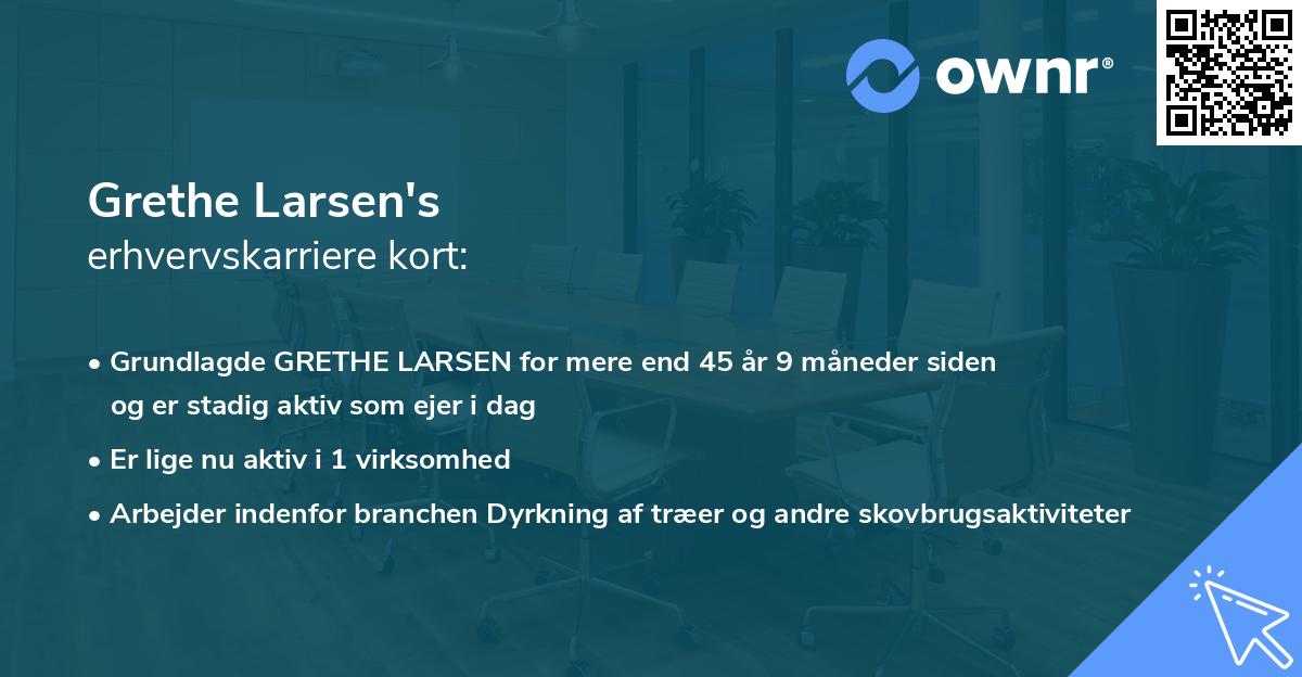 Grethe Larsen's erhvervskarriere kort