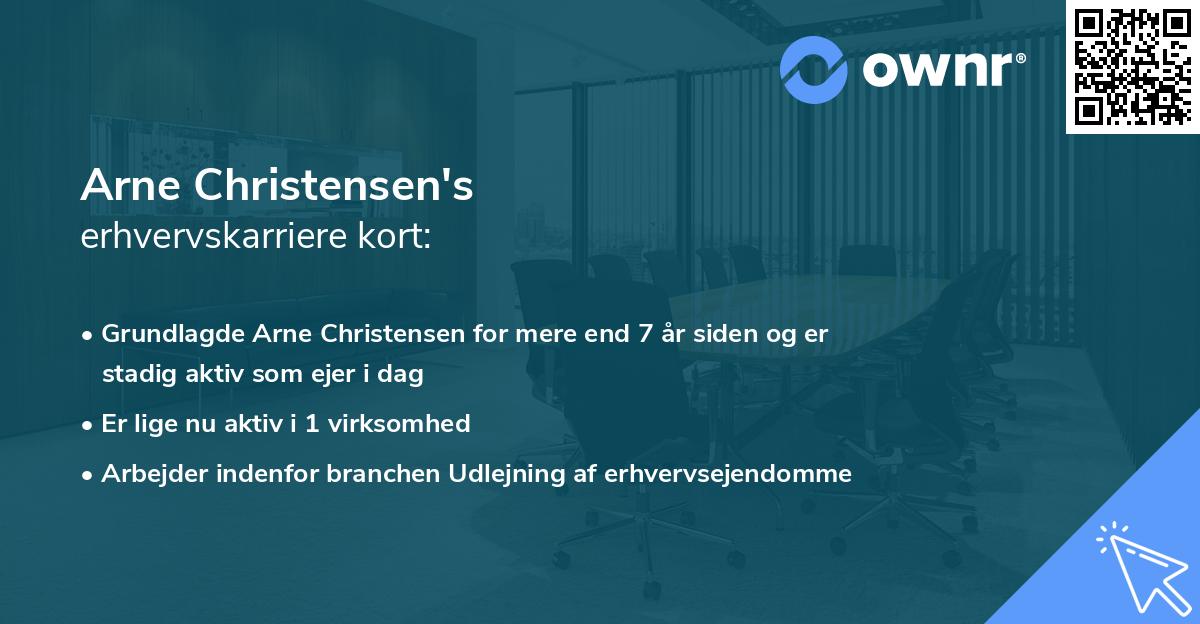 Arne Christensen's erhvervskarriere kort