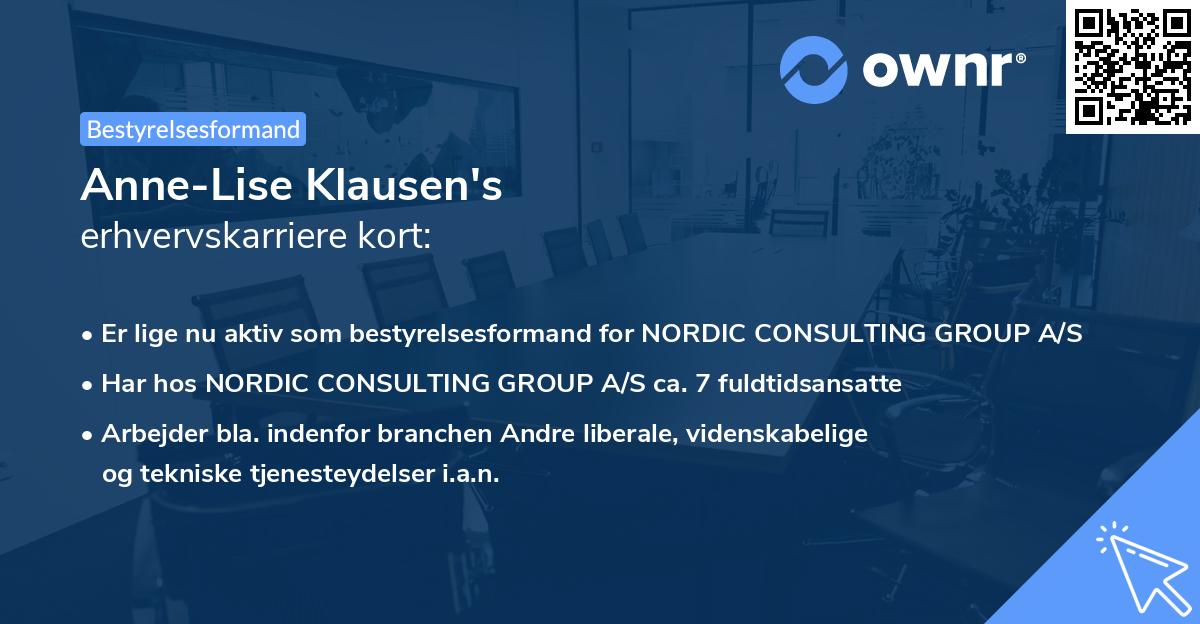 Anne-Lise Klausen's erhvervskarriere kort